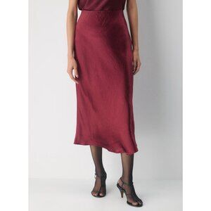 Aritzia Babaton Slip Satin Maxi Skirt (Maroon)
